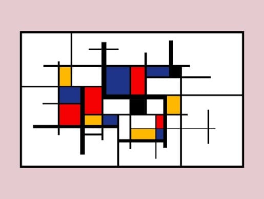 Abstract geometric grid art representing the structure and rules governing extension and renewal in commercial leases