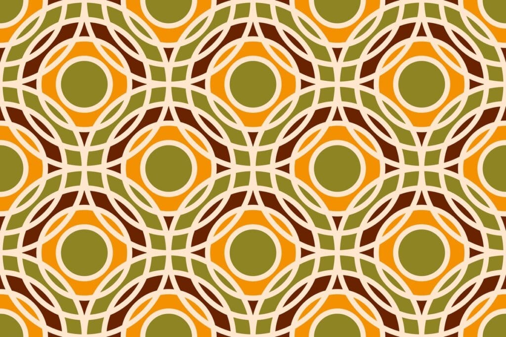 Abstract bauhaus-style geometric art with interlocking circles representing shareholder voting rights and corporate governance