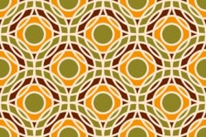 Abstract bauhaus-style geometric art with interlocking circles representing shareholder voting rights and corporate governance